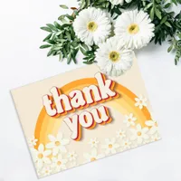 Groovy Retro Daisy Rainbow Thank You Card | Boho 7