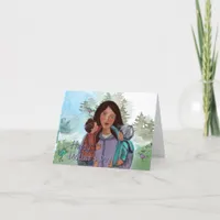 Mother's Day  Illustration Mother with Kids Holiday Card