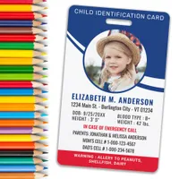 Child Identification Personalized Modern Photo ID Badge