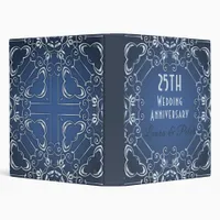 Elegant Classy Blue and Silver Wedding Anniversary