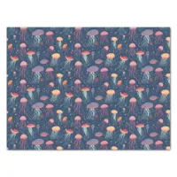 Cartoonish Jellyfish Sea Life Repeating Pattern