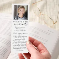Forever in Our Hearts Photo Script Funeral Bookmarks