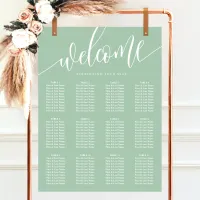 Dusty Mint Minimalist Wedding Seating Chart