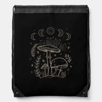 Goblincore Aesthetic Academia Cottagecore Mushroom Drawstring Bag