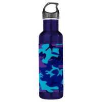 Dark Blue and Purple Camouflage Watter Bottle