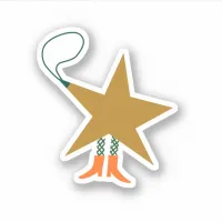 Western Christmas Star Vinyl  Sticker