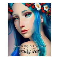 Pretty Enchanted Girl with Flowers | Fairy Tale Poster