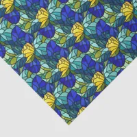Stained Glass Abstract Green Blue Yellow Tissue Paper