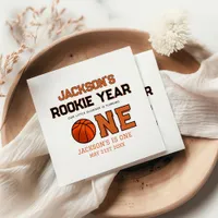 Rookie Up Basketball 1st Birthday Party Napkins