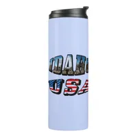 Idaho Picture State and Flag USA Text Thermal Tumbler