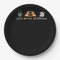 Peace Halloween Peace Sign Skeleton Witch's Hands  Paper Plates