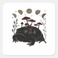 Academia Moon Witchy Goblincore Aesthetic Frog Cla Square Sticker