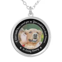 Pet Memorial Gift Pet Loss Modern Dog Photo Silver Plated Necklace