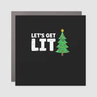 Let's Get Lit Drinking Christmas Car Magnet