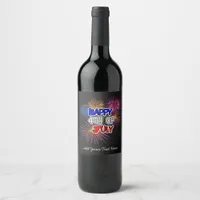 Happy Fourth of July Personalize Wine or Sparkling Wine Label