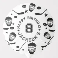 Hockey black and White Themed Kids Birthday Party Balloon