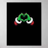 Funny Heart Hands Christmas Minimal Festive Style Poster