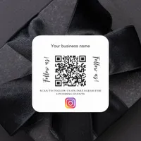 Business name qr code instagram brand color square sticker