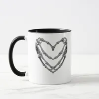 Skeleton Hands Heart Sign Retro Halloween Costume  Mug