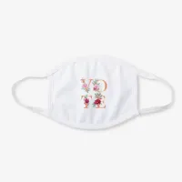 Peach Floral Feminine Vote White Cotton Face Mask