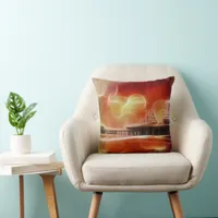 Colorful abstract Santa Monica Pier Throw Pillow