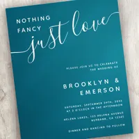 Budget Nothing Fancy Just Love Wedding Invitation