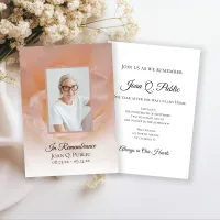 Pale Pink Rose Flower Petals Death Anniversary Invitation