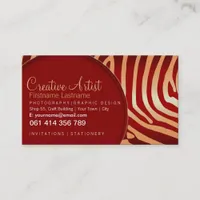 Red Zebra Super Stylish w/ Logo Business Cards