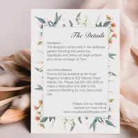 Sage Green, Peach & Pink Floral Watercolor Wedding Enclosure Card