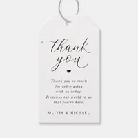 Romantic Simple Wedding Thank You Favor Tags