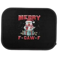 Retro Merry Christmas F-Caw-F Chicken  Car Floor Mat