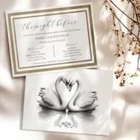 Swan Rehearsal Dinner Wedding Invite