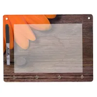 Orange Daisy and Barn Wood Dry Erase Board