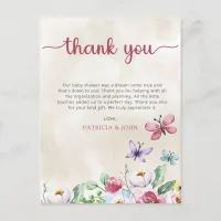 Colorful Butterflies Baby Shower Thank You Postcard