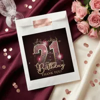 Chic 21st Birthday Party Rose Gold Black Glamour Favor Bag