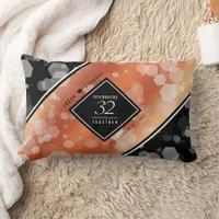 Elegant 32nd Bronze Wedding Anniversary Lumbar Pillow
