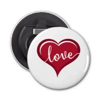 love in heart valentines bottle opener