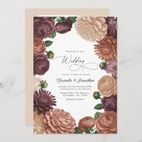 Rosewood, Terracotta Blush & Apricot Silk Wedding Invitation