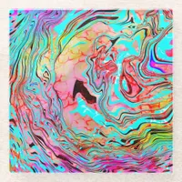 Tranquility Abstract Fluid Art    Glass Coaster
