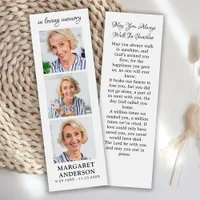 Elegant 3 Picture Memorial Funeral Prayer Bookmark