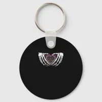 Skeleton Hand Heart Muertos Mexican Day Of Dead Keychain