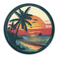 Tropical Beach Sunset Palm Trees Cabinet Drawer  Ceramic Knob