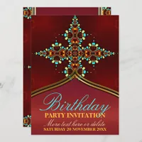 Eastern Aqua Spice Birthday Party Invitations