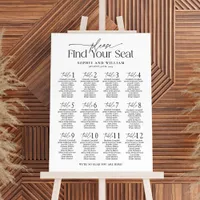 12 Tables Welcome Seating Chart Foam Board