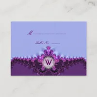 Purple Mauve Satin Lace Wedding Table Place Card