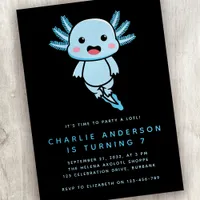 Budget Axolotl Kid's Birthday Party Invitation