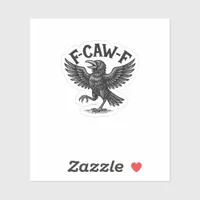 Halloween F-Caw-F Bird Crow Women Men Minimal Clea Sticker
