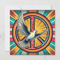 Boho Retro Dove and Peace Sign