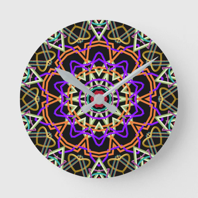 Modern kaleidoscope round clock