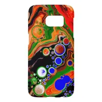 Orange, Blue, Green, Black Digital Fluid Art   Samsung Galaxy S7 Case